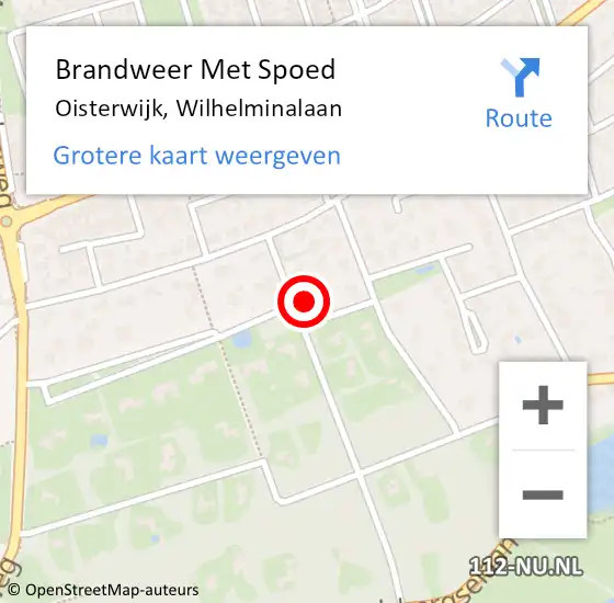 Locatie op kaart van de 112 melding: Brandweer Met Spoed Naar Oisterwijk, Wilhelminalaan op 20 september 2017 14:46