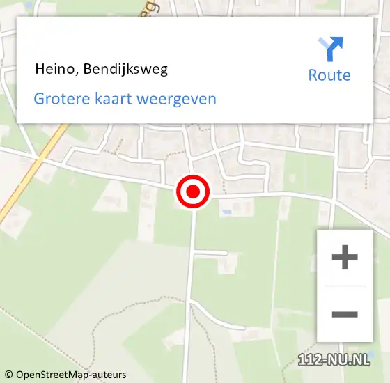 Locatie op kaart van de 112 melding:  Heino, Bendijksweg op 20 september 2017 14:59