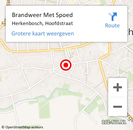 Locatie op kaart van de 112 melding: Brandweer Met Spoed Naar Herkenbosch, Hoofdstraat op 20 september 2017 15:30