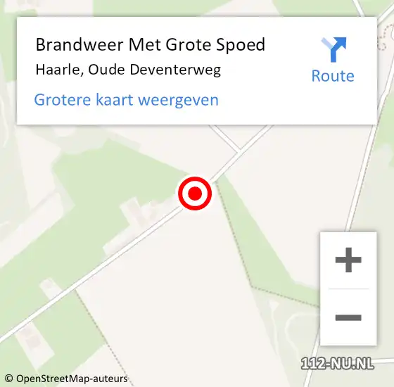 Locatie op kaart van de 112 melding: Brandweer Met Grote Spoed Naar Haarle, Oude Deventerweg op 20 september 2017 16:34