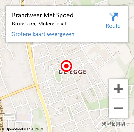 Locatie op kaart van de 112 melding: Brandweer Met Spoed Naar Brunssum, Molenstraat op 20 september 2017 16:47