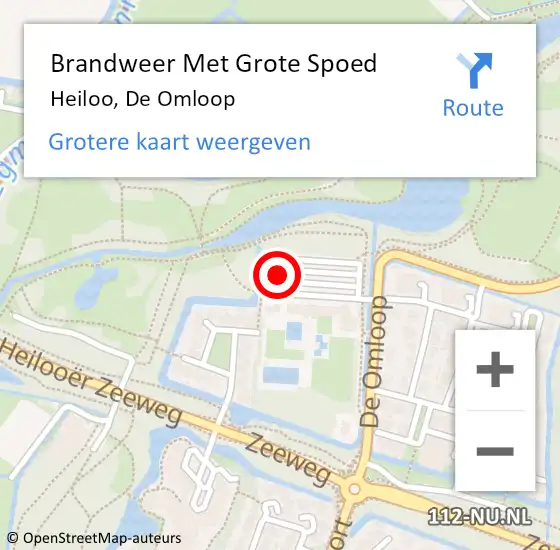 Locatie op kaart van de 112 melding: Brandweer Met Grote Spoed Naar Heiloo, De Omloop op 20 september 2017 16:59