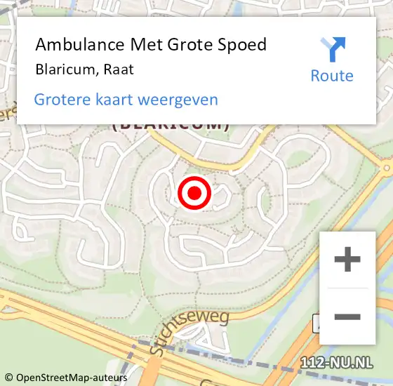 Locatie op kaart van de 112 melding: Ambulance Met Grote Spoed Naar Blaricum, Raat op 2 februari 2014 09:51