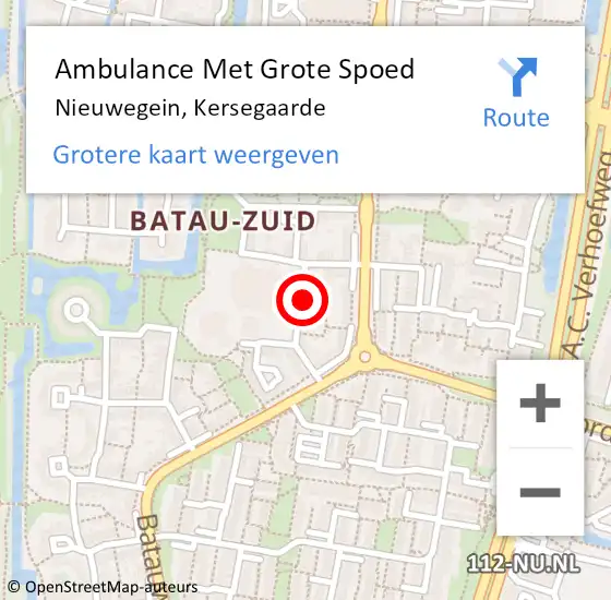 Locatie op kaart van de 112 melding: Ambulance Met Grote Spoed Naar Nieuwegein, Kersegaarde op 2 februari 2014 09:51