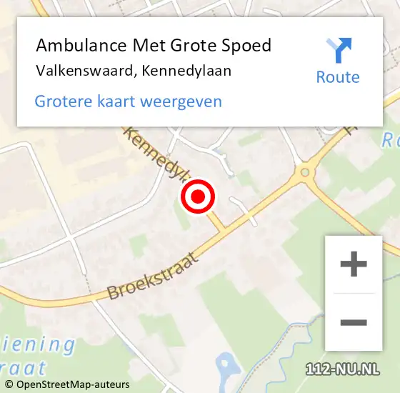 Locatie op kaart van de 112 melding: Ambulance Met Grote Spoed Naar Valkenswaard, Kennedylaan op 20 september 2017 19:49