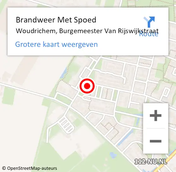 Locatie op kaart van de 112 melding: Brandweer Met Spoed Naar Woudrichem, Burgemeester Van Rijswijkstraat op 20 september 2017 20:22