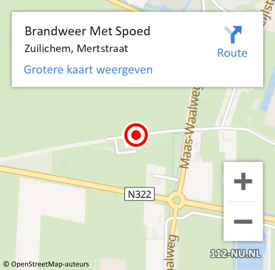 Locatie op kaart van de 112 melding: Brandweer Met Spoed Naar Zuilichem, Mertstraat op 20 september 2017 21:04