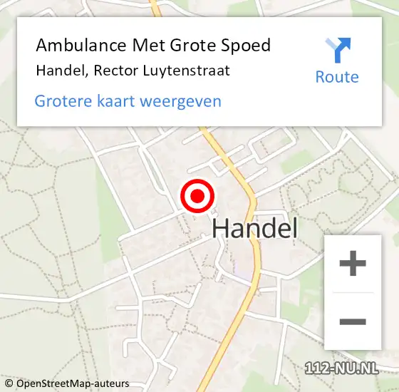 Locatie op kaart van de 112 melding: Ambulance Met Grote Spoed Naar Handel, Rector Luytenstraat op 20 september 2017 23:07