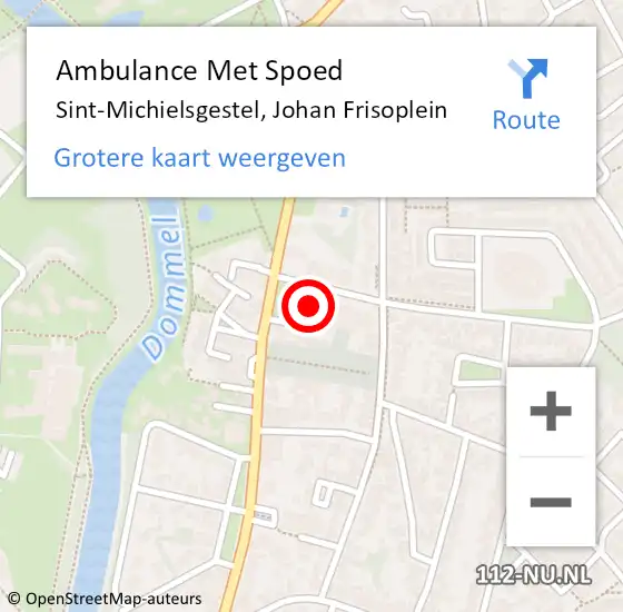 Locatie op kaart van de 112 melding: Ambulance Met Spoed Naar Sint-Michielsgestel, Johan Frisoplein op 20 september 2017 23:42