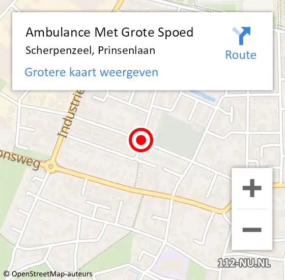 Locatie op kaart van de 112 melding: Ambulance Met Grote Spoed Naar Scherpenzeel, Prinsenlaan op 21 september 2017 01:13