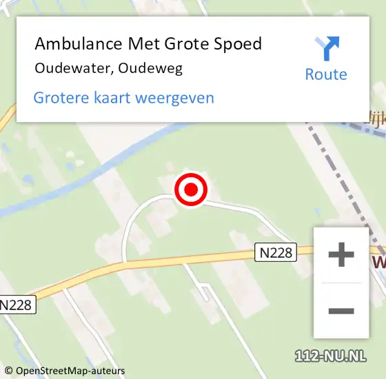 Locatie op kaart van de 112 melding: Ambulance Met Grote Spoed Naar Oudewater, Oudeweg op 2 februari 2014 10:26