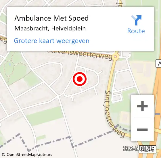 Locatie op kaart van de 112 melding: Ambulance Met Spoed Naar Maasbracht, Heiveldplein op 21 september 2017 06:56