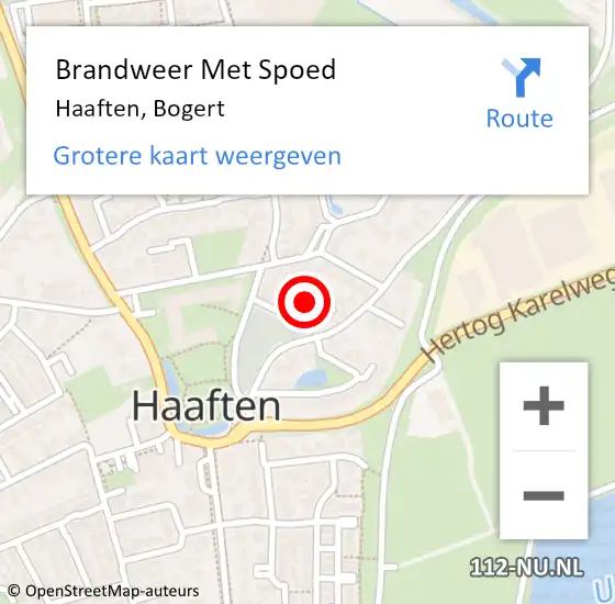 Locatie op kaart van de 112 melding: Brandweer Met Spoed Naar Haaften, Bogert op 21 september 2017 08:08