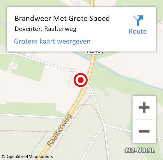 Locatie op kaart van de 112 melding: Brandweer Met Grote Spoed Naar Deventer, Raalterweg op 21 september 2017 08:12