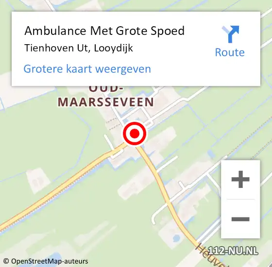 Locatie op kaart van de 112 melding: Ambulance Met Grote Spoed Naar Tienhoven Ut, Looydijk op 21 september 2017 08:19