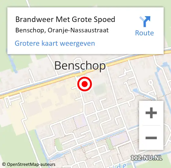 Locatie op kaart van de 112 melding: Brandweer Met Grote Spoed Naar Benschop, Oranje-Nassaustraat op 21 september 2017 08:32