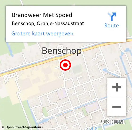 Locatie op kaart van de 112 melding: Brandweer Met Spoed Naar Benschop, Oranje-Nassaustraat op 21 september 2017 08:59