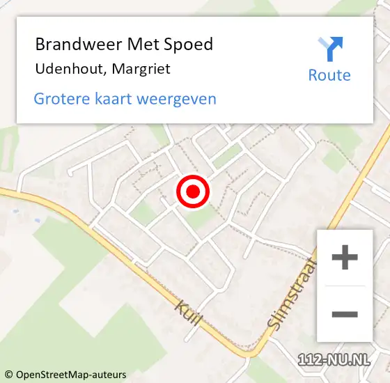 Locatie op kaart van de 112 melding: Brandweer Met Spoed Naar Udenhout, Margriet op 21 september 2017 11:15