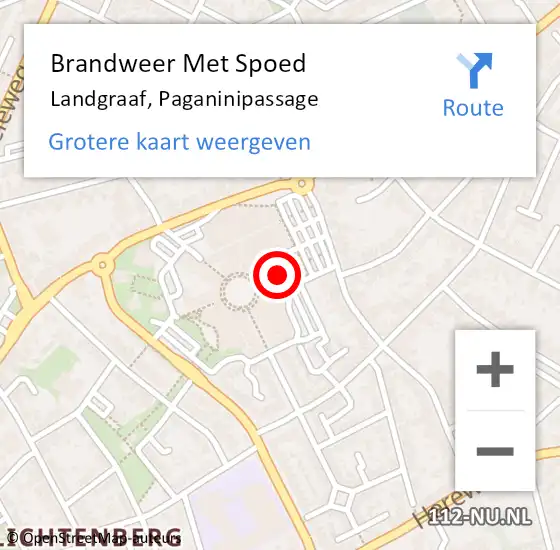 Locatie op kaart van de 112 melding: Brandweer Met Spoed Naar Landgraaf, Paganinipassage op 21 september 2017 13:07