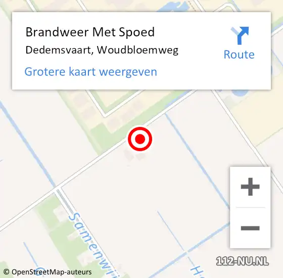 Locatie op kaart van de 112 melding: Brandweer Met Spoed Naar Dedemsvaart, Woudbloemweg op 21 september 2017 13:34