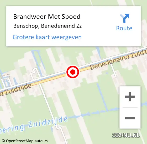 Locatie op kaart van de 112 melding: Brandweer Met Spoed Naar Benschop, Benedeneind Zz op 21 september 2017 13:58