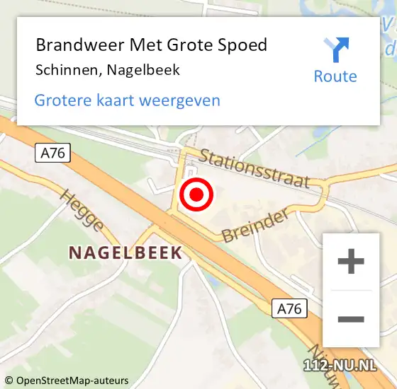 Locatie op kaart van de 112 melding: Brandweer Met Grote Spoed Naar Schinnen, Nagelbeek op 21 september 2017 14:16