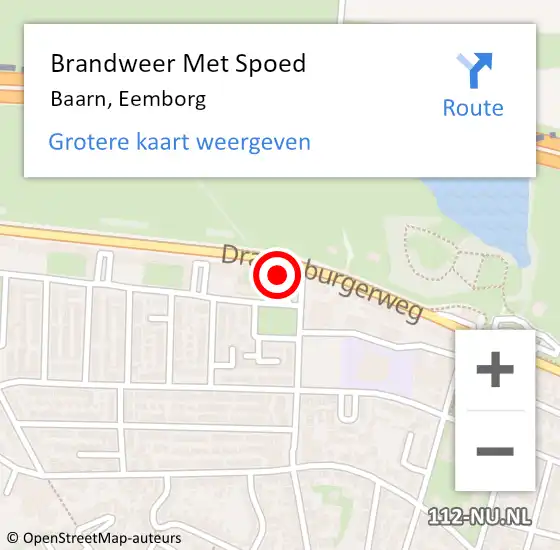 Locatie op kaart van de 112 melding: Brandweer Met Spoed Naar Baarn, Eemborg op 21 september 2017 14:31