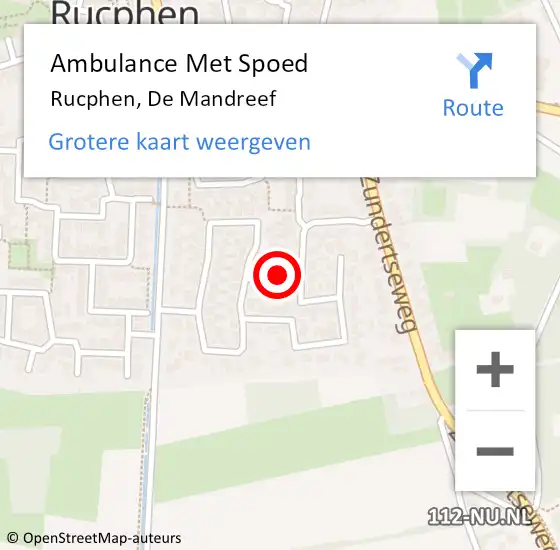 Locatie op kaart van de 112 melding: Ambulance Met Spoed Naar Rucphen, De Mandreef op 21 september 2017 14:52