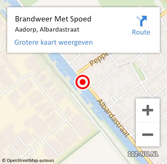 Locatie op kaart van de 112 melding: Brandweer Met Spoed Naar Aadorp, Albardastraat op 21 september 2017 15:01