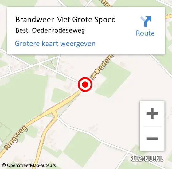 Locatie op kaart van de 112 melding: Brandweer Met Grote Spoed Naar Best, Oedenrodeseweg op 21 september 2017 15:39