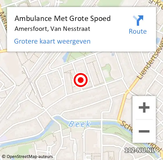 Locatie op kaart van de 112 melding: Ambulance Met Grote Spoed Naar Amersfoort, Van Nesstraat op 21 september 2017 16:28