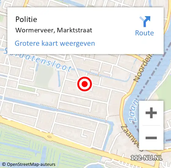Locatie op kaart van de 112 melding: Politie Wormerveer, Marktstraat op 21 september 2017 17:40