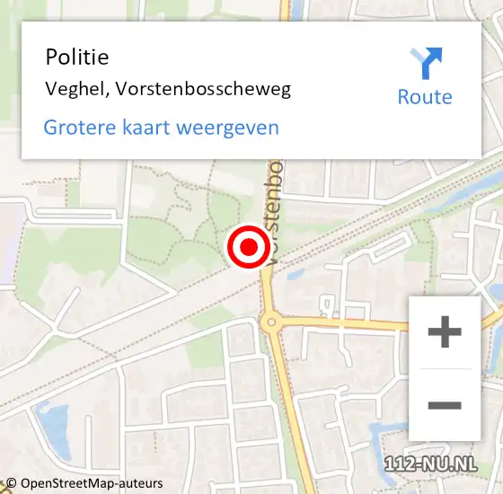 Locatie op kaart van de 112 melding: Politie Veghel, Vorstenbosscheweg op 21 september 2017 17:42