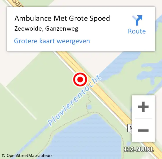 Locatie op kaart van de 112 melding: Ambulance Met Grote Spoed Naar Zeewolde, Ganzenweg op 21 september 2017 18:04