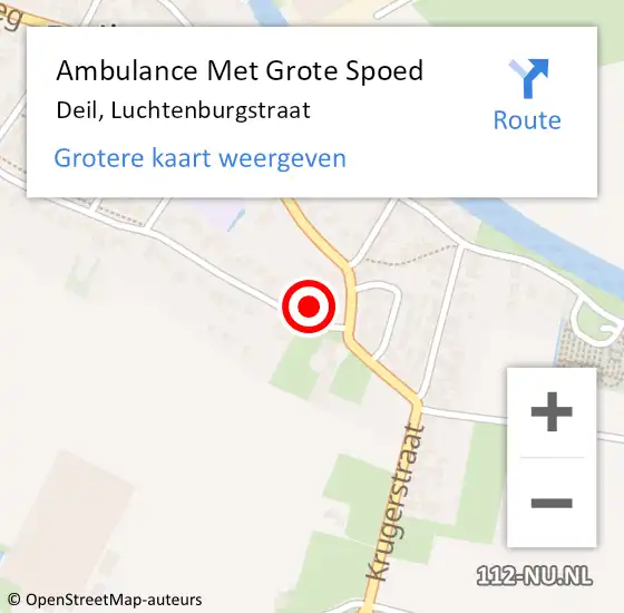 Locatie op kaart van de 112 melding: Ambulance Met Grote Spoed Naar Deil, Luchtenburgstraat op 21 september 2017 18:35