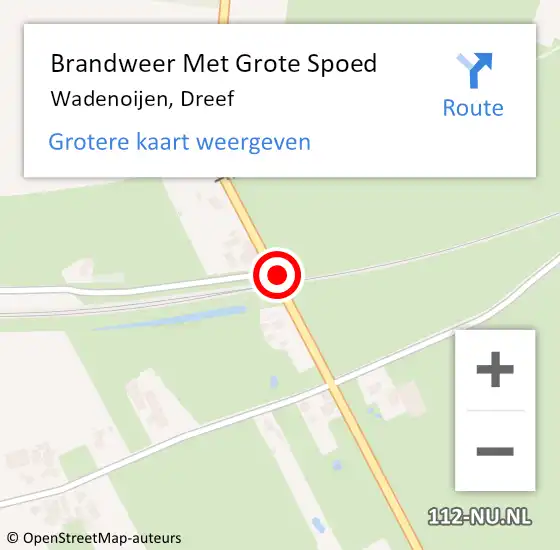 Locatie op kaart van de 112 melding: Brandweer Met Grote Spoed Naar Wadenoijen, Dreef op 21 september 2017 21:44