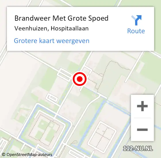 Locatie op kaart van de 112 melding: Brandweer Met Grote Spoed Naar Veenhuizen, Hospitaallaan op 21 september 2017 22:54
