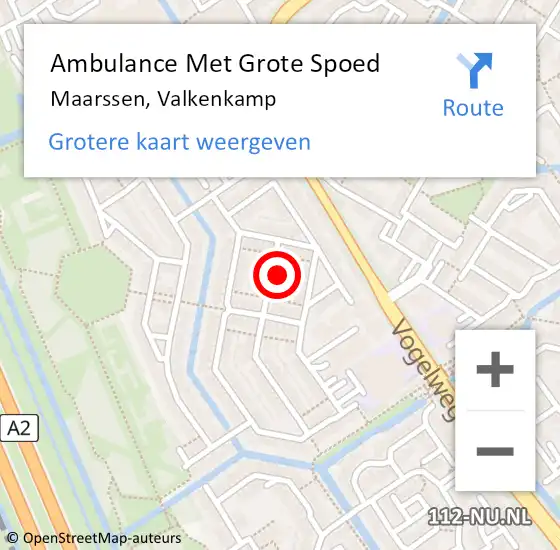 Locatie op kaart van de 112 melding: Ambulance Met Grote Spoed Naar Maarssen, Valkenkamp op 22 september 2017 00:19