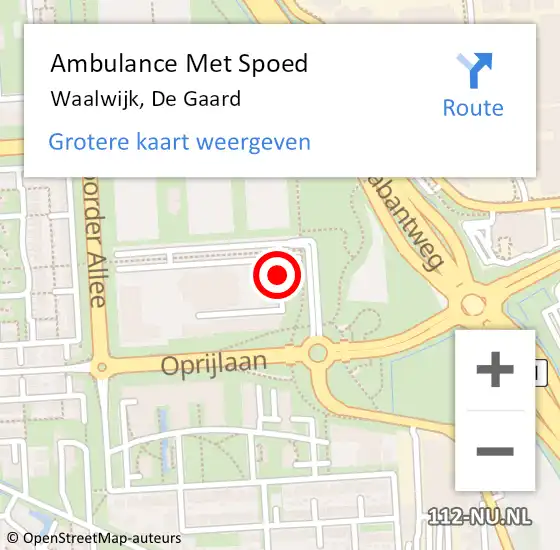 Locatie op kaart van de 112 melding: Ambulance Met Spoed Naar Waalwijk, De Gaard op 22 september 2017 00:25