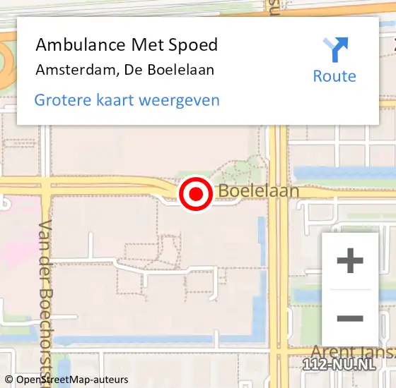 Locatie op kaart van de 112 melding: Ambulance Met Spoed Naar Amsterdam, De Boelelaan op 22 september 2017 00:29