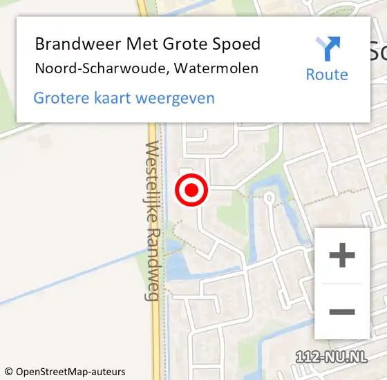 Locatie op kaart van de 112 melding: Brandweer Met Grote Spoed Naar Noord-Scharwoude, Watermolen op 22 september 2017 01:13