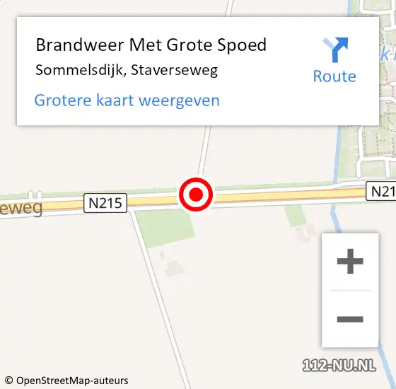 Locatie op kaart van de 112 melding: Brandweer Met Grote Spoed Naar Sommelsdijk, Staverseweg op 22 september 2017 02:11