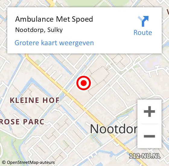 Locatie op kaart van de 112 melding: Ambulance Met Spoed Naar Nootdorp, Sulky op 22 september 2017 03:45