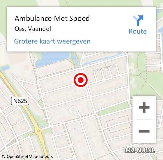 Locatie op kaart van de 112 melding: Ambulance Met Spoed Naar Oss, Vaandel op 22 september 2017 06:58