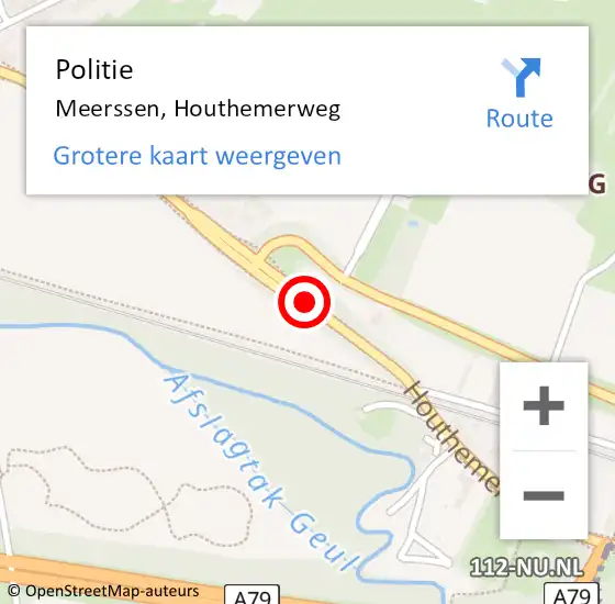 Locatie op kaart van de 112 melding: Politie Meerssen, Houthemerweg op 22 september 2017 08:34