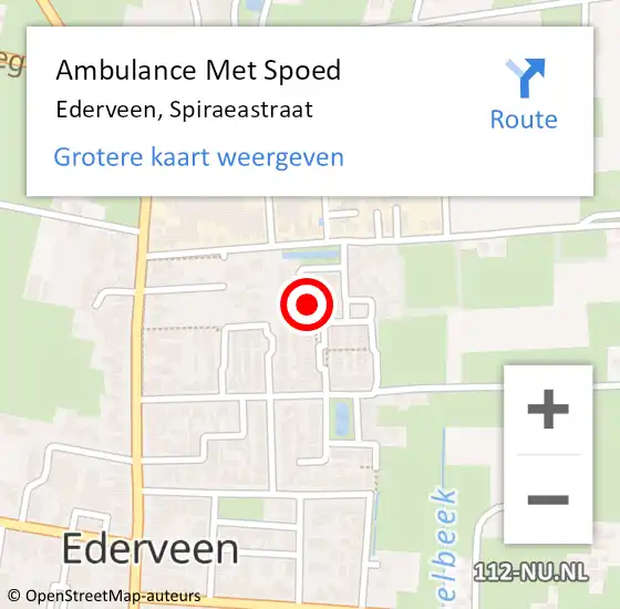 Locatie op kaart van de 112 melding: Ambulance Met Spoed Naar Ederveen, Spiraeastraat op 22 september 2017 08:43