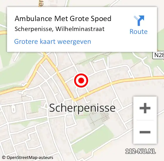 Locatie op kaart van de 112 melding: Ambulance Met Grote Spoed Naar Scherpenisse, Wilhelminastraat op 23 september 2017 21:46