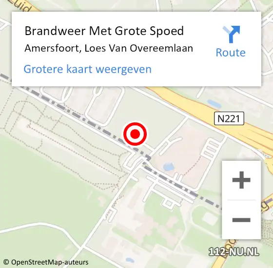 Locatie op kaart van de 112 melding: Brandweer Met Grote Spoed Naar Amersfoort, Loes Van Overeemlaan op 23 september 2017 21:56