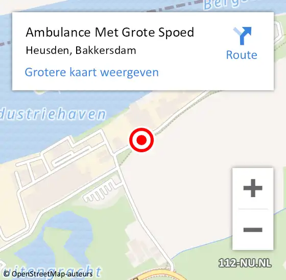 Locatie op kaart van de 112 melding: Ambulance Met Grote Spoed Naar Heusden, Bakkersdam op 23 september 2017 22:09
