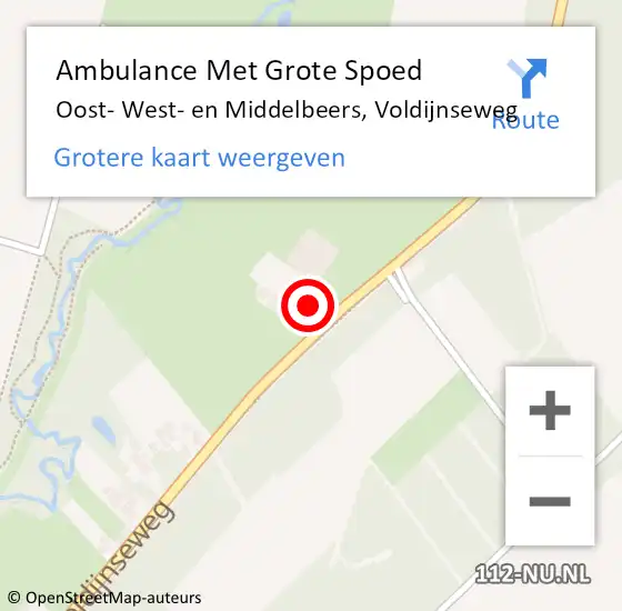 Locatie op kaart van de 112 melding: Ambulance Met Grote Spoed Naar Oost- West- en Middelbeers, Voldijnseweg op 23 september 2017 22:33